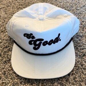 Richardson Men’s So Good Script SnapBack hat White with Black Roping